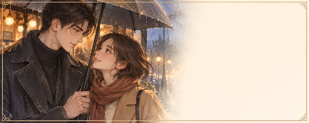 雨夜共伞的两个人